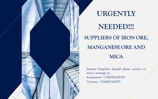SUPPLIERS OF SOLID MINERALS URGENTLY NEEDED